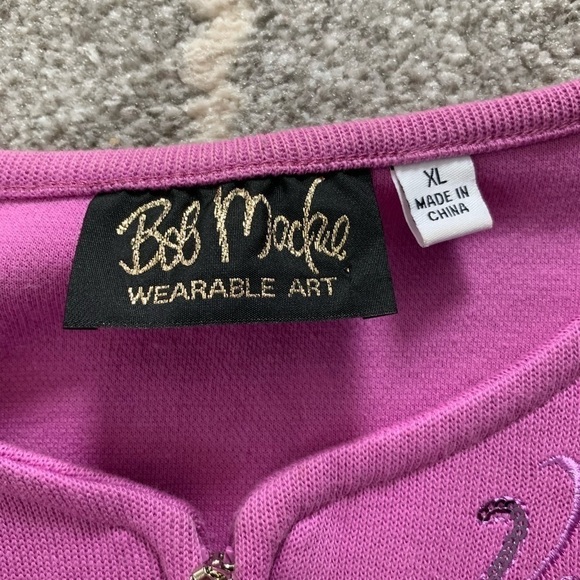 Bob Mackie Purple Wearable Art Sparkle Cardigan - Picture 4 of 5